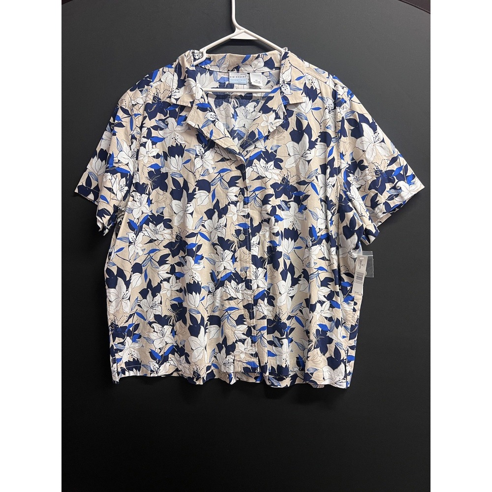 Kim Rogers Shirt 3X Hawaiian Beach NWT